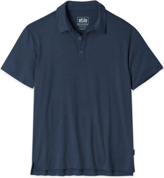 Stio | Mens Alpin Lightweight Merino Polo Shirt Short Sleeve, Size Extra Large in Mountain Shadow