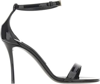 Dolce & Gabbana Sandali in pelle verniciata - - Shoes - Donna - Nero - 38 1/2 EU