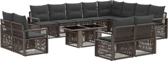 vidaXL Conjunto De Sof&aacute;s De Jard&iacute;n 13 Uds. Gris Y Gris Oscuro Vidaxl