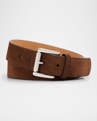 Ralph Lauren Mens Suede Roller-Buckle Belt