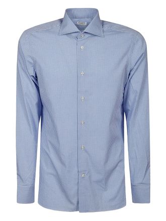 Borriello gingham-check cotton shirt - men - Cotton - 38 - Blue