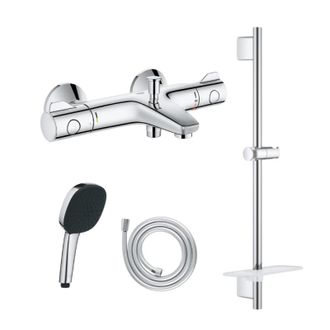 GROHE Conjunto Grifer&iacute;a Mec&aacute;nica Grohe Grohtherm 800 + Teleducha Vitalio Comfort 110 + Barra Vitalio Smartactive Quickflix + Flexible