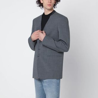 Maison Margiela Grey m&eacute;lange wool-blend jacket