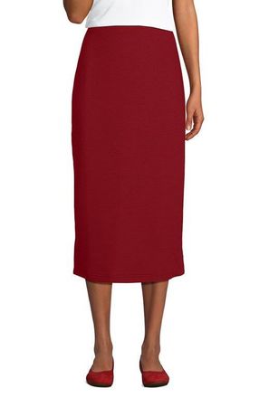 Lands End Starfish Side Zip Midi Skirt in Dark Granite Red at Nordstrom, Size X-Large