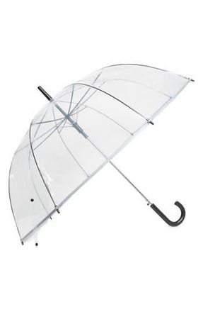 ShedRain Automatic Open Clear Bubble Stick Umbrella in Silver/clear at Nordstrom Rack