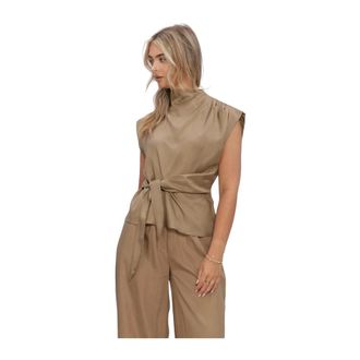 Ibana Overhemden, Dames, Beige, XS, Leer, Tavir Top
