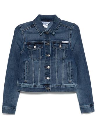 DKNY denim jacket - women - Viscose/Recycled Polyester/Cotton/Spandex/Elastane - L - Blue