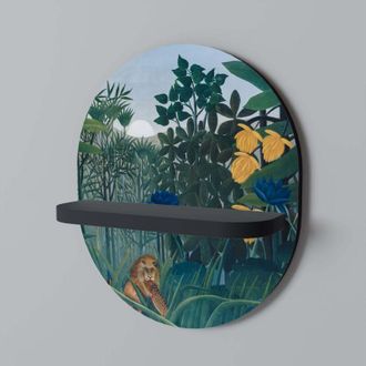 OEM La Comida Del Le&oacute;n Estante Ovalado Negro