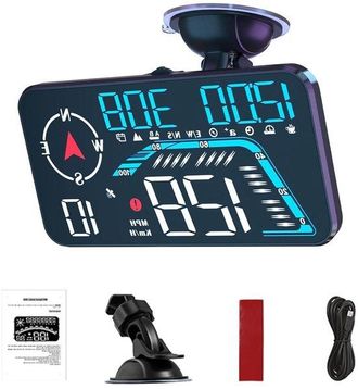 OEM Veloc&iacute;metro Gps Para Coche - Pantalla De Visualizaci&oacute;n Frontal - Conducci&oacute;n Segura - Recordatorio De Velocidad - 9,5 Cm De Ancho - Negro