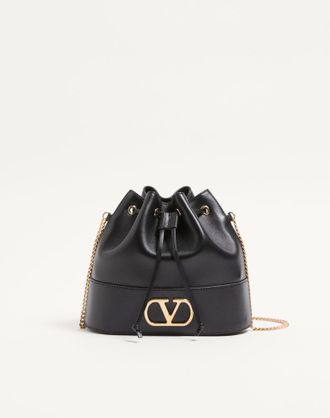 Valentino Garavani Mini Borsa A Secchiello VLogo Signature In Nappa Donna NERO UNI