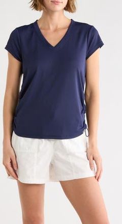 DKNY Ruched Tech T-Shirt in Peacoat at Nordstrom Rack, Size X-Large