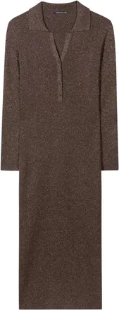 Luisa Cerano Kleedjes, Dames, Bruin, XL, Rievota gebreide jurk met glans