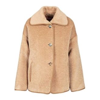 Max Mara Faux Fur Shearling Jackets - Jackets - Mujer - Marr&oacute;n - M