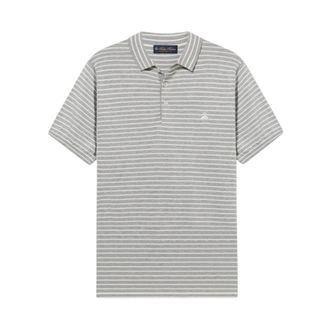 Brooks Brothers Striped Cotton-Silk-Linen Knit Polo - male - Brooks Brothers - Polo Shirts - Gray - 2XL - Tops