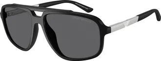 Emporio Armani Polarized Grey Navigator Mens Sunglasses EA4236U 5001T3 59
