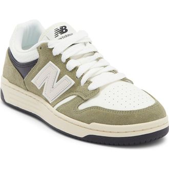 New Balance 480 Basketball Sneaker in Dark Olivine/Sea Salt at Nordstrom, Size 14