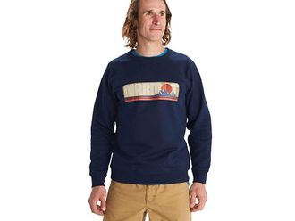 Marmot Montane Crew Sweatshirt Mens Clothing Arctic Navy : 2XL, Polyester/Cotton