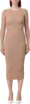 Elisabetta Franchi Elegant Geometric Knit Midi Dress