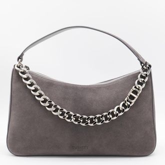 Twinset Grey Leather Liliane Shoulder Bag