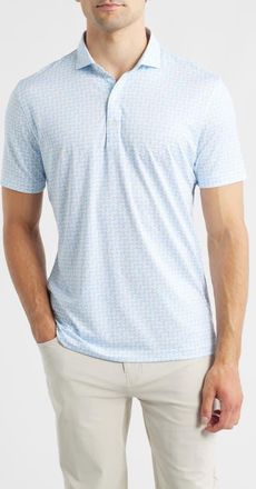 Johnnie-O Minty Cocktail Print Performance Jersey Polo in Maliblu at Nordstrom, Size X-Large