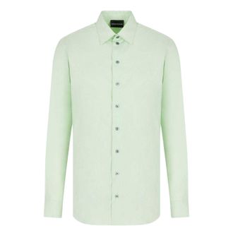 Emporio Armani Effen heren overhemd van katoen (Groen)