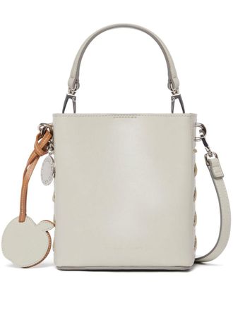 Stella McCartney Borsa a secchiello Frayme in pelle sintetica - Bianco