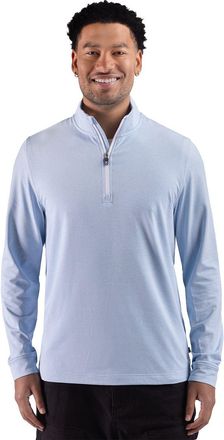 Cutter & Buck Adapt Recycled Soft Knit Stripe Mens Quarter Zip Pullover