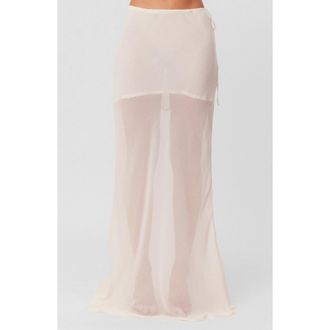 SNDYS Tamara Sheer Maxi Skirt in Off White at Nordstrom, Size X-Large