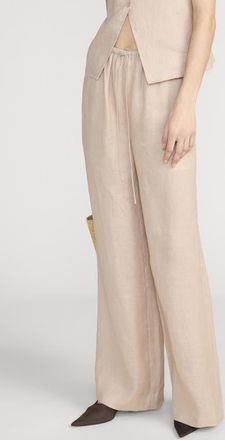 Frame Denim Linen Drawstring Lounge Pants in Flax at Nordstrom, Size X-Large