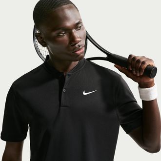 Nike Mens Court Dri-FIT Tennis Blade Polo in Black | DJ4167-010