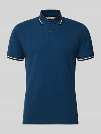 Selected Slim Fit Poloshirt aus Baumwoll-Mix Modell ATLAS in Rauchblau, Gr&ouml;&szlig;e XXL