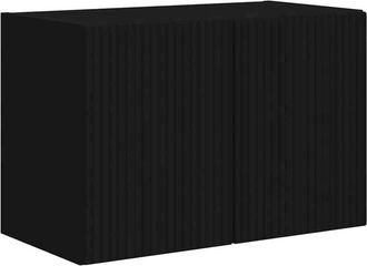 vidaXL Mueble De Tv Montado En La Pared Negro 59,5 X 31 X 40 Cm Vidaxl