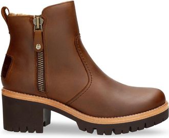 Panama Jack Panama Jack Womens Pauline B9 Bark Waterproof Leather Heeled Ankle Boots