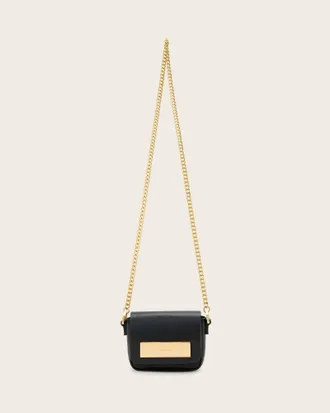 AllSaints Etta Leather Chain Crossbody Bag