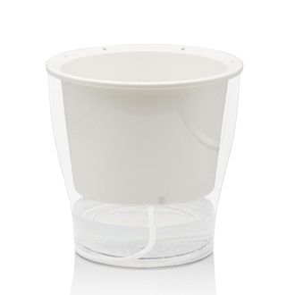 tomasucci Raffy - Maceta de autorriego para exterior/interior, mediana, color blanco