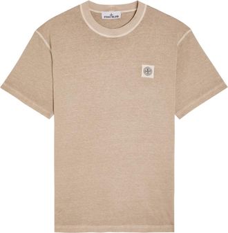Stone Island Tonal Compass Logo Cotton T-shirt - Sand - XL