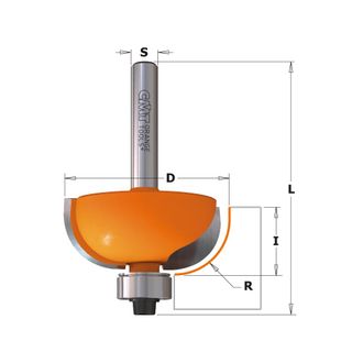 CMT 737.350.11 R.fresa Convexo Con Rodamientos Hw Z2 S=6 D=38.1 R=12.7 Rh