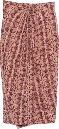 Antik Batik Gonna midi Dalila a fiori - Viola