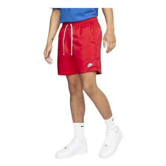 Nike Retro Woven Short Small Logo Drawstring Sports Shorts Red AR2382-657