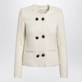 Isabel Marant Suely boucl&eacute; jacket with fringed trim in ecru