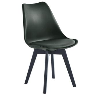 Nordlys Silla escandinava con patas de madera negro