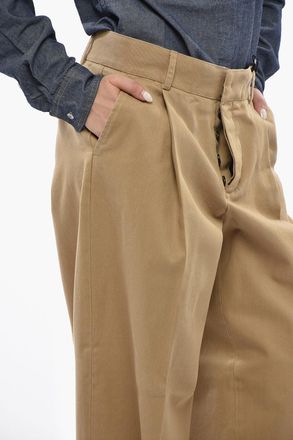Dsquared2 Pantaloni a Una Pince in Cotone con Abbottonatura Nascosta Dsquared2