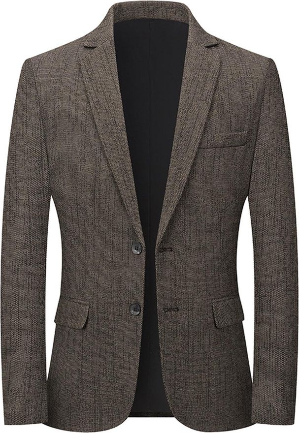 Mens Casual Blazer Retro Plain Slim Fit Tweed Blazer Long Sleeve Herringbone Patterned Jacket Smart Casual Office Business Suit Jacket Formal Wedding 