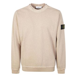 Stone Island Sweatshirts, male, Beige, Size: XL Crew Neck Sweater