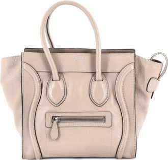 Celine Luggage Bag Grainy Leather Micro tote bag - Beige