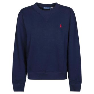 Polo Ralph Lauren Hoodies & sweatvesten, Dames, Blauw, L, Felpa Girocollo Garzata
