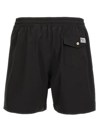 Polo Ralph Lauren Logo-Embroidered Swim Shorts - Black