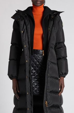 Moncler Chamer Down Long Coat in Black at Nordstrom, Size 2
