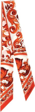 Dolce & Gabbana Orange Maiolica Printed Bandana Scarf