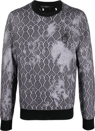 Billionaire Boys Club distressed knitted jumper - men - Cotton/Merino - XXXL - Black